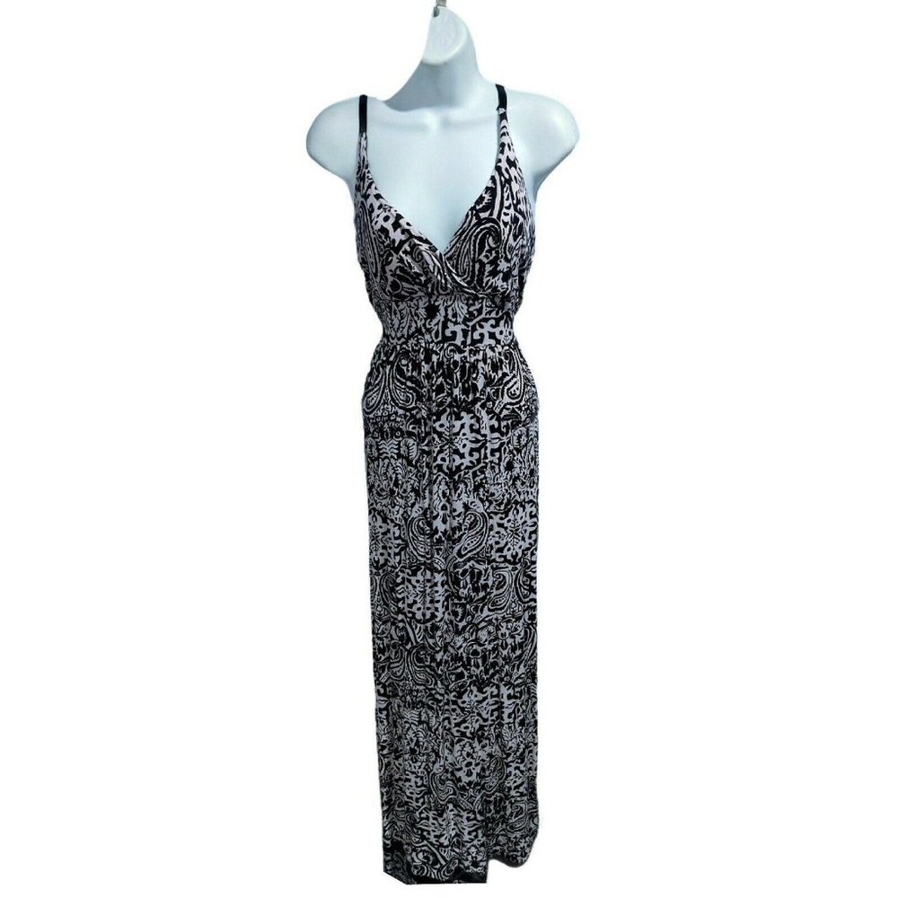 Allison Brittany Black and White Sleeveless Maxi M